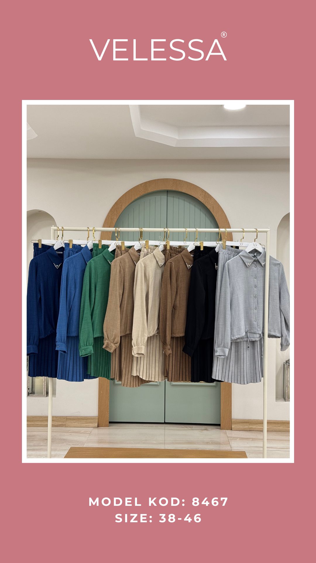 Pleated Skirt & Shirt Set